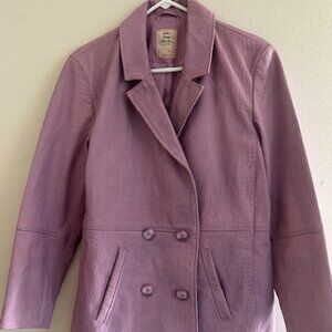 We The Free Free People DARE ME Croc Lilac Lavender Leather Lined Jacket